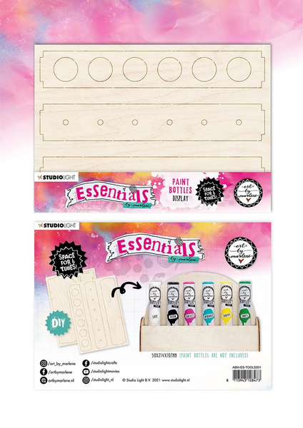 Studio Light, Art by Marlene (ABM), Paint Bottles Display 6 pc Plywood Essentials 222x156x6mm nr.501