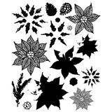 Sizzix, Clear Stamps Set 16PK w/7PK Framelits, Poinsettia Trio by 49 and Market (667015)