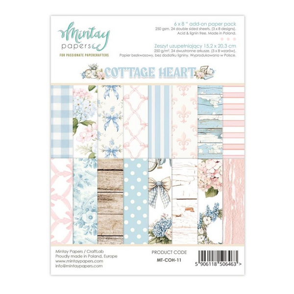 Mintay Papers, 6X8 Add-On Paper Pad, Cottage Heart (MT-COH-11)