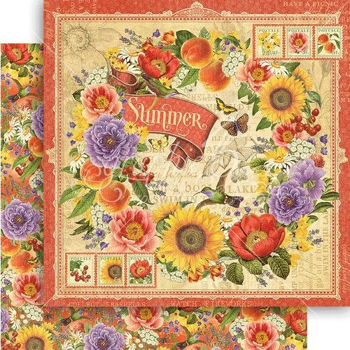 Graphic 45, Seasons Collection, Double-Sided Cardstock 12"X12", Summer (4501619)