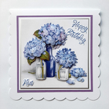 Katy Sue, Die Cut Decoupage, Blue Hydrangeas (Pack Of 3)