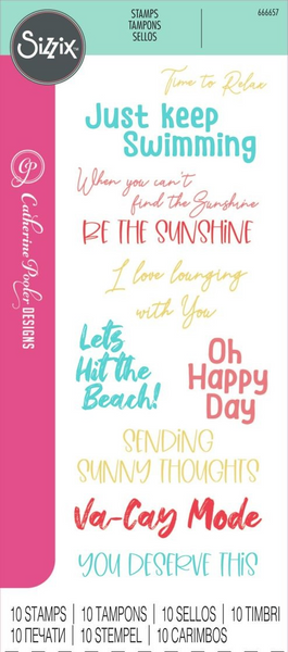 Sizzix Clear Stamps Set By Catherine Pooler 10/Pkg, Va-Cay Mode (666657)