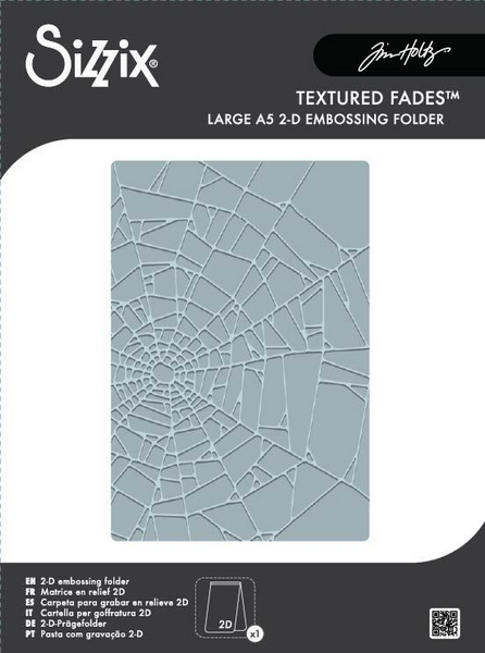 Sizzix, 2D Texture Fades A5 Embossing Folder, Vault Cobweb by Tim Holtz (667247)