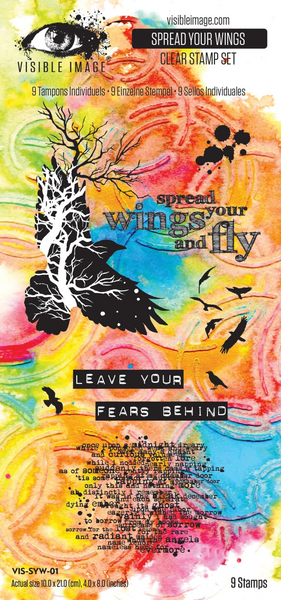 Visible Image, 4"x 8" Clear Stamps, Spread Your Wings (VIS-SYW-01)