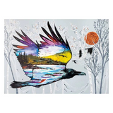 Indigenous Art Print, 36x30 cm Matted & Framed, Raven's Flight by Carla Joseph