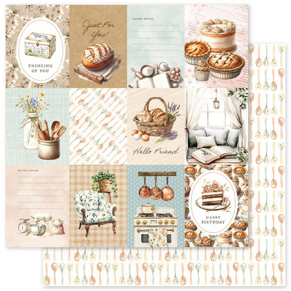 Paper Rose, 12X12 Double Sided Paper, Heart & Home - C (35884)