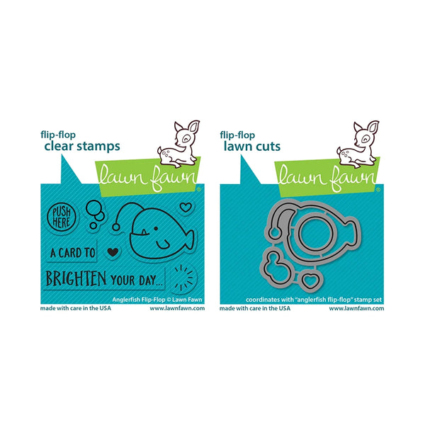 Lawn Fawn, Clear Stamps & Dies Combo, Anglerfish Flip-Flop (LF2010 & LF2011)