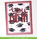 Lawn Fawn, Lawn Clippings Coloring Stencils, Layered Graduation Caps Background (LF3739)