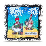 AALL & Create, #TP-1494, Chickmas Chaos, A6 Clear Stamp, Designed by Autour De Mwa & Co.