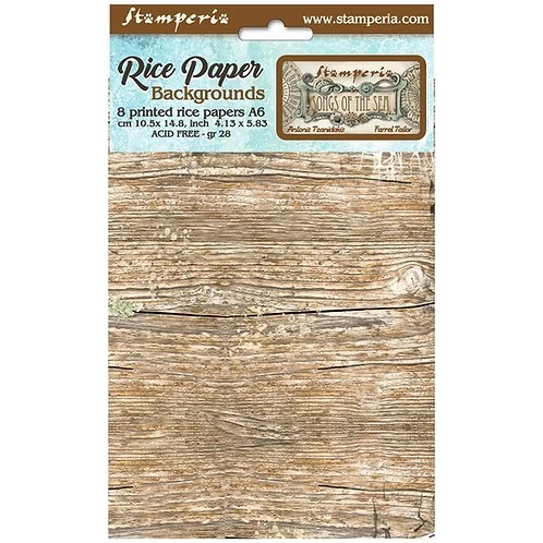 Stamperia, Assorted Mini Rice Paper Backgrounds A6 8/Sheets, Songs of the Sea (DFSAK6010)