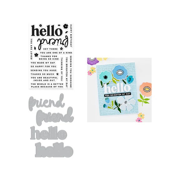 Hero Arts, Clear Stamps & Dies Bundle, Hello Friend (WB1186)