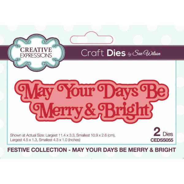 Creative Expressions Shadowed Craft Die By Sue Wilson, Festive May Your Day Be Merry & Bright