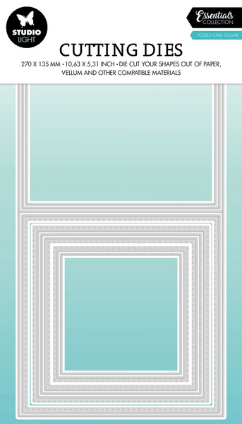 Studio Light, Cutting Dies, Folded Card Square Essentials 270x135x1mm 9 PC (SL-ES-CD437)