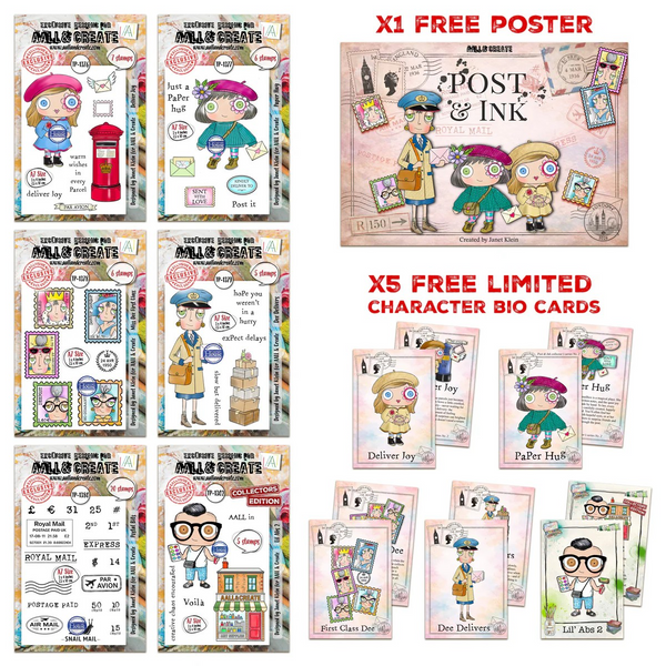 AALL And Create Post & Ink Stamp Bundle, Janet Klein