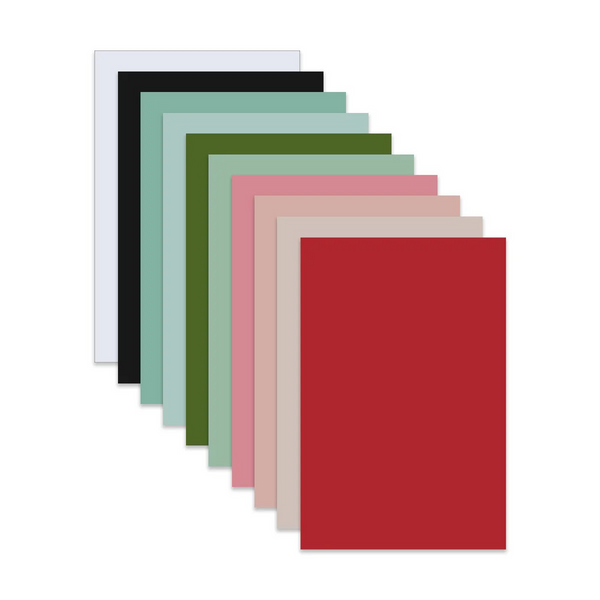 Spellbinders & Hero Arts, 8.5"x11" Colorwheel Cardstock & Vellum, Cool Yule Assortment (10 pkg) (PS793)
