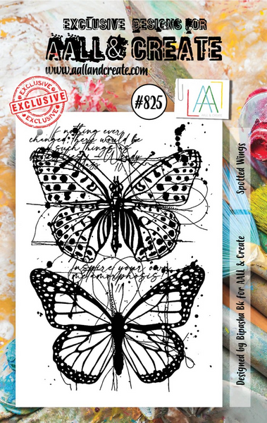 AALL And Create, #825, A7 Photopolymer Clear Stamp Set by Bipasha Bk, Spotted Wings