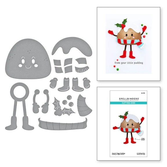 Spellbinders Etched Dies from the Dancin' Christmas Collection, Dancin' Figgy Pudding (S4-1315)