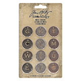 Tim Holtz Idea-Ology, Metal Adornments 12/Pkg, Muse Tokens Coin (TH92676)