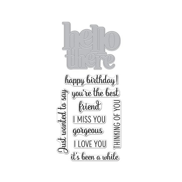 Hero Arts, Clear Stamps & Dies Bundle, Hello There (DC284)