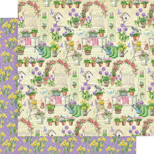 Graphic 45, Grow with Love, Double-Sided Cardstock 12"X12", Tiptoe Through the Tulips (4502813)