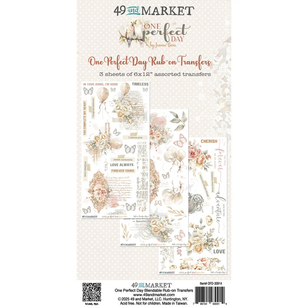 49 And Market Rub-On Transfer Set 6"X12", One Perfect Day (OFD-30914)
