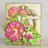 Heartfelt Creations, Dazzling Dahlia Collection, Cling Stamps & Dies Set Combo, Dahlia and Leaves