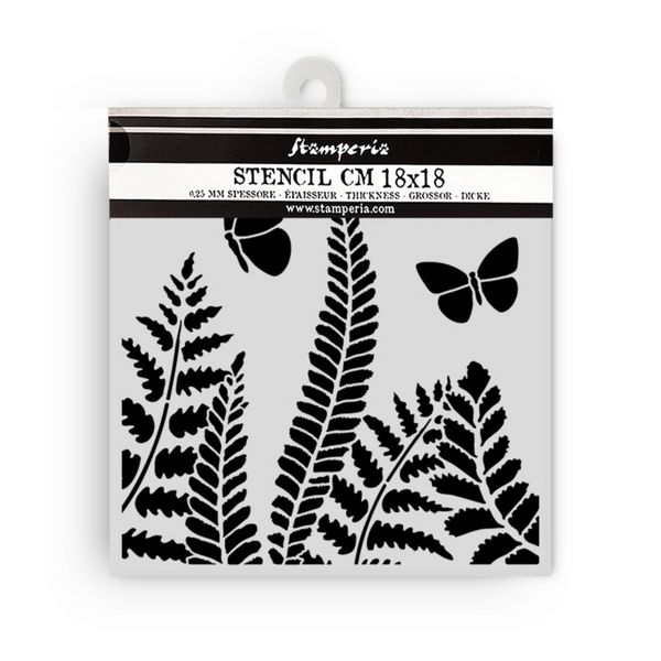 Stamperia, Stencil 7"X7", Daisy Art, Fern (KSTDQ131)