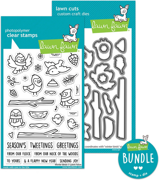 Lawn Fawn, Lawn Fawn Stamps & Dies Bundle, Winter Birds (LF3225 & LF3226)