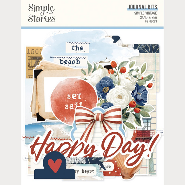 Simple Stories Journal Bits & Pieces Die Cuts, Vintage Sand & Sea (26927)
