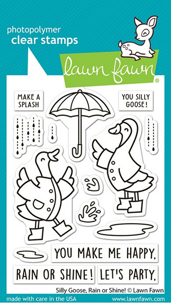 Lawn Fawn, Clear Stamps 3"X4", Silly Goose Rain or Shine! (LF4072)