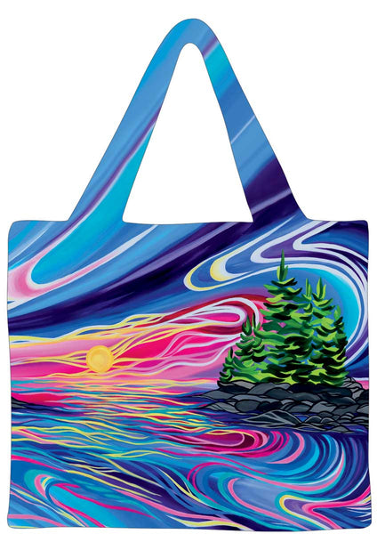 Canadian Art Prints, Indigenous Collection, Shopping Bag, Reflect & Grow With Love by Artist Shawna Boulette Grapentine