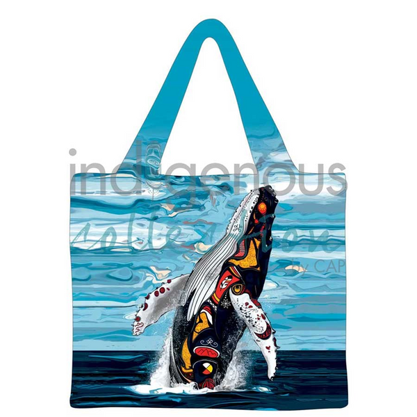 Canadian Art Prints, Indigenous Collection, 18"x15" Reusable Shopping Bag, Spirit Whale by Stephanie White