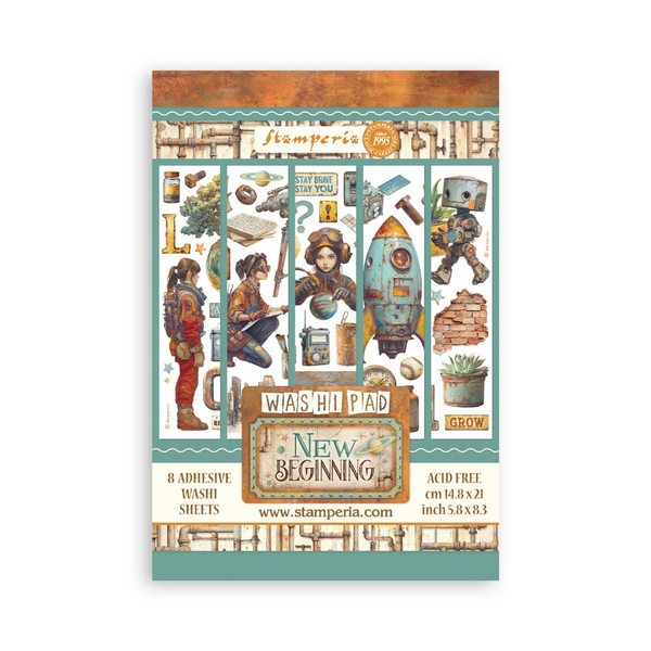 Stamperia, A5 Washi Pad 8/Pkg, A new Beginning (SBW31)