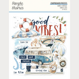 Simple Stories Chipboard Stickers 12"X12", Simple Vintage Sand & Sea (26925)