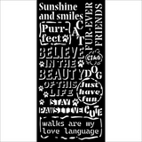 Stamperia, Stencil 4.72"X9.84", Furry Friends, Quotes Pattern (KSTDL132)