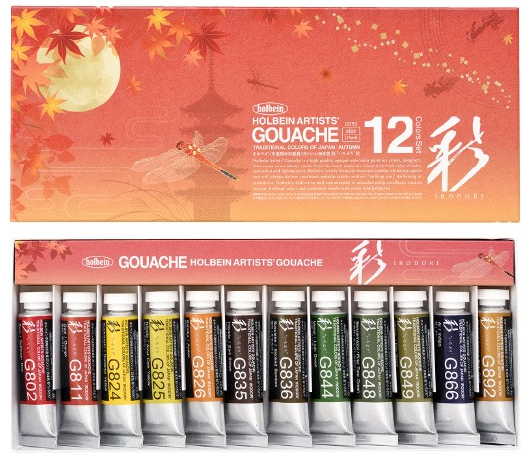 Holbein, Artists' Gouache Irodori Set, 15ml, Autumn (12 Colors)