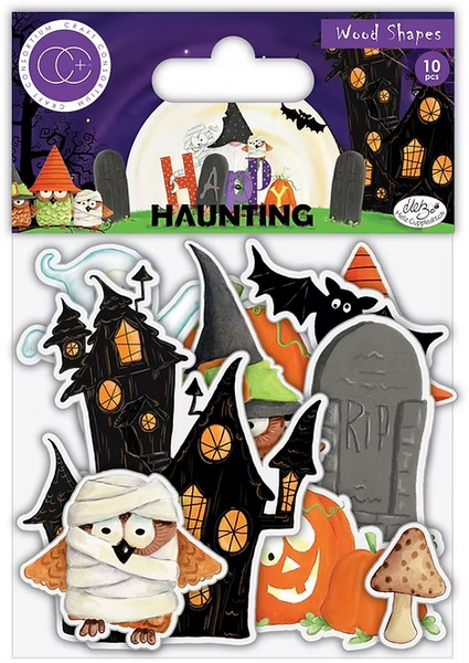 Craft Consortium, Printed Wooden Ephemera, Happy Haunting (CCWDNS011)
