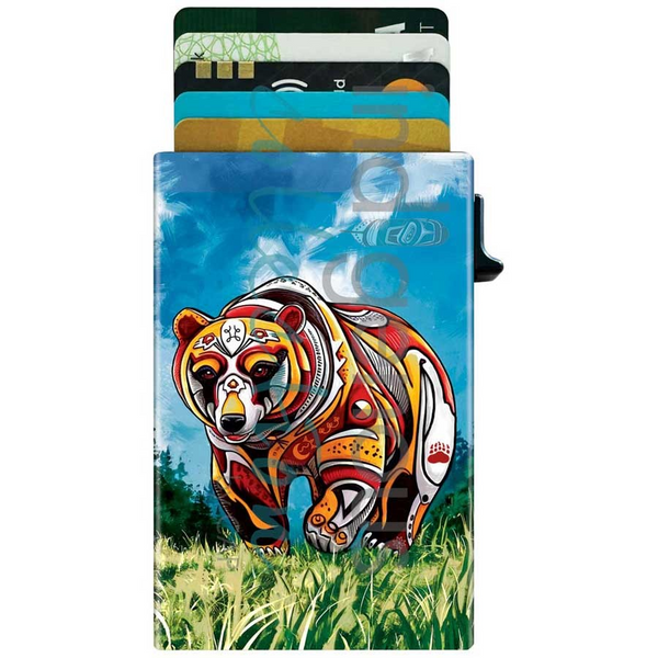 Spirit Bear, RFID Metal Card Holder by Stephanie White