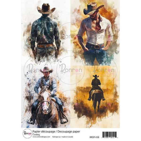 Ronron Designs, Rice Paper, Cowboy