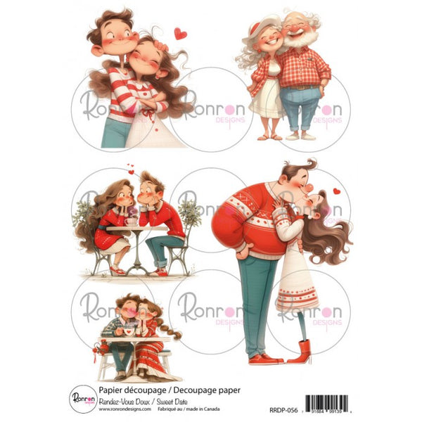 Ronron Designs, Rice Paper, Rendez-Vous Doux - Scrapbooking Fairies