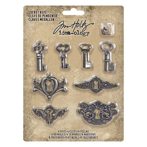 Tim Holtz Idea-Ology, Metal Hardware Keyhole, Locket Keys (TH92822)