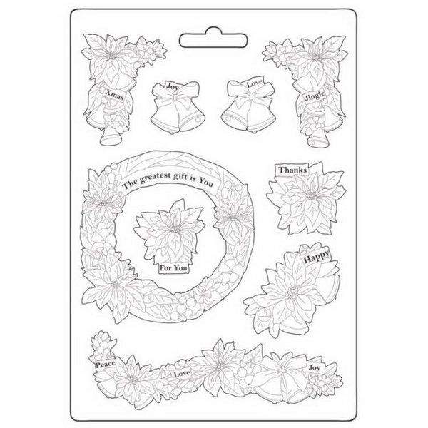 Stamperia, Soft Mould A5, Poinsettia (K3PTA5654)