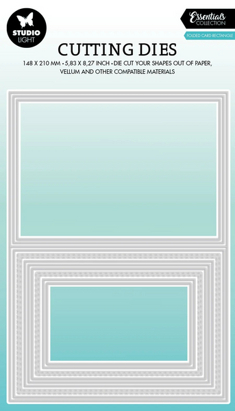 Studio Light, Cutting Dies, Folded Card Rectangle Essentials 270x135x1mm 9 PC (SL-ES-CD438)