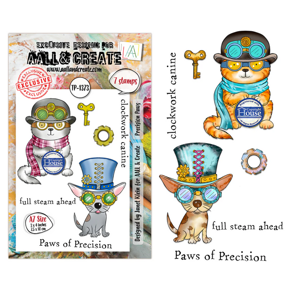 AALL & Create, #TP-1373, A7 Clear Stamp, Designed by Janet Klein, Precision Paws