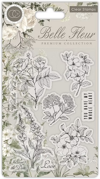 Craft Consortium, Belle Fleur, Polymer Clear Stamp, Belle Fleur (CCSTMP075)