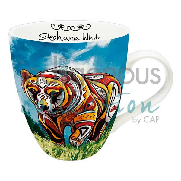 Canadian Art Prints, Indigenous Collection, Signature Mug, 18 oz., Spirit Bear by Stephanie White