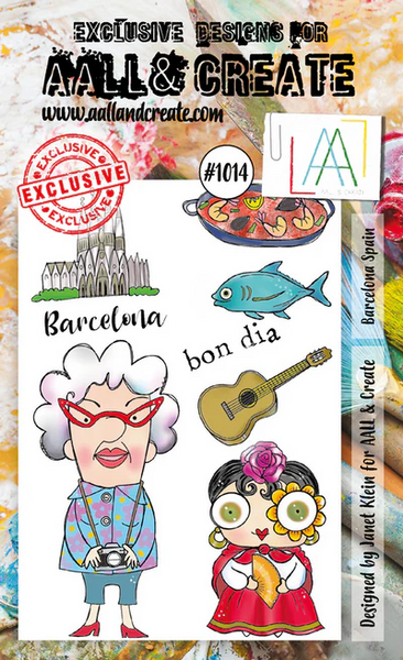 AALL & Create, #1014, Barcelona Spain, A6 Clear Stamp, Designed by Janet Klein