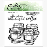 Picket Fence Studios 4"X4" Clear Stamp Set, Sponsored by Coffee