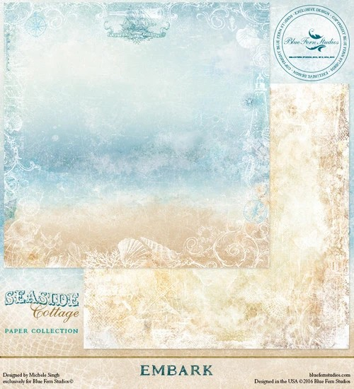 Blue Fern Studios, Seaside Cottage  Designed by Michele Singh, 12x12 Double-Sided Paper, Embark