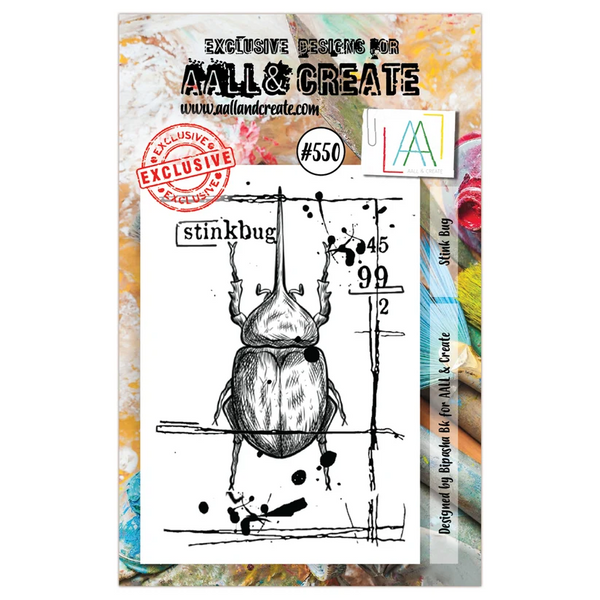 AALL & Create, #550, Stink Bug, A7 Clear Stamp, Designed by Bipasha BK